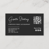 Carte De Visite CPA Tax Accountant Preparer QR Code Script (Devant)