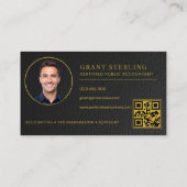 Carte De Visite CPA Tax Preparer Accountant Faux Leather QR Code (Dos)
