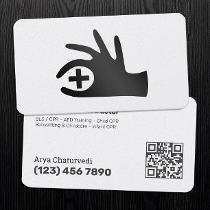 Carte De Visite CPR classique - instructeur AHA QR