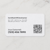 Carte De Visite CPR classique - instructeur AHA QR (Dos)