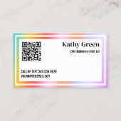 Carte De Visite CPR Instructor Custom Vcard QR (Dos)