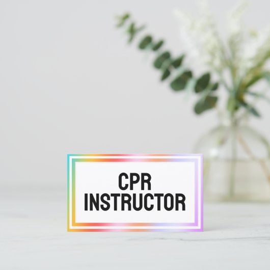 Carte De Visite CPR Instructor Custom Vcard QR (Debout devant)