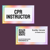 Carte De Visite CPR Instructor Custom Vcard QR