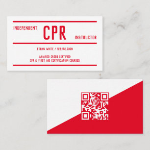 Carte De Visite CPR QR Formation et instructeur de premiers soins