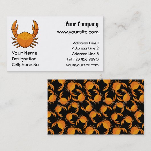 Carte De Visite Crab orange (Devant / Derrière)