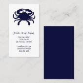 Carte De Visite Crabe bleu foncé Silhouette Restaurant de fruits d (Devant / Derrière)