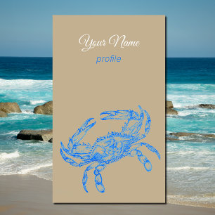 Carte de visite - crabe bleu vintage n°2