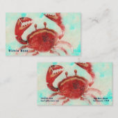 Carte De Visite Crabe rouge Élégant Plage Cuisine de cuisine de me (Devant / Derrière)