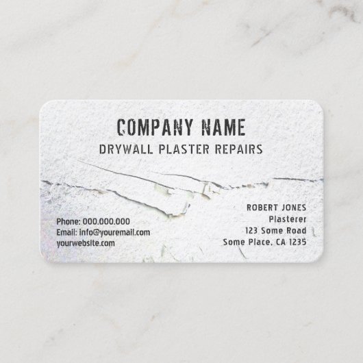 Carte De Visite Crack dans les réparations de plâtre de mur de séc (Devant)