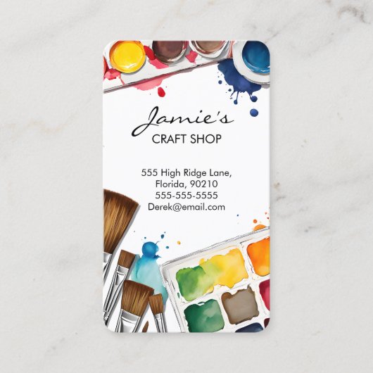Carte De Visite Craft Shop Business Card | Paint & Art Studio (Devant)