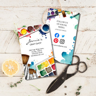 Carte De Visite Craft Shop Business Card | Paint & Art Studio 