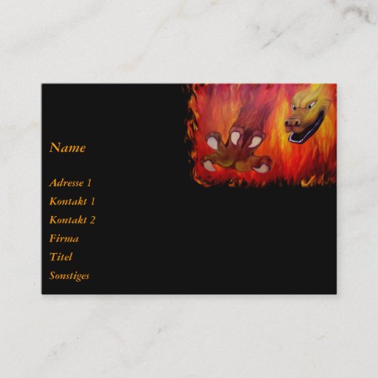 Carte De Visite Craie rouge dragon (Devant)