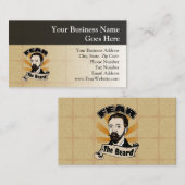 Carte De Visite Craignez la barbe, la moustache drôle (Devant / Derrière)