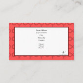 Carte De Visite Cranberry Gradient Infinity Hearts (Dos)