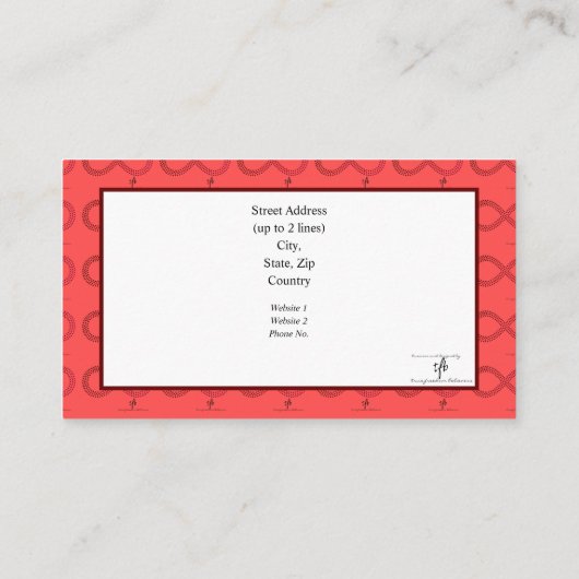 Carte De Visite Cranberry Gradient Infinity Hearts (Dos)