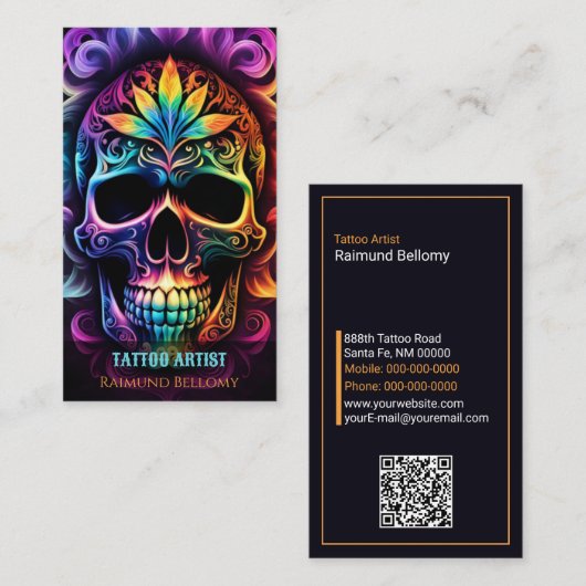 Carte de visite crâne (Devant / Derrière)