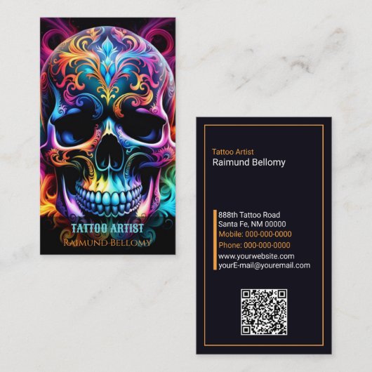 Carte de visite crâne (Devant / Derrière)