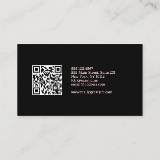 Carte De Visite Crâne artistique moderne de tatouage Code QR (Dos)