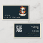 Carte De Visite Crâne brûlant (Devant / Derrière)