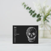Carte De Visite Crâne, dans le blanc (Debout devant)