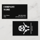 Carte De Visite crâne de Bio-risque avec des armes à feu (Devant / Derrière)