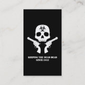 Carte De Visite crâne de Bio-risque avec des armes à feu (Dos)