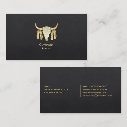 Carte De Visite Crâne de buffle (Devant / Derrière)