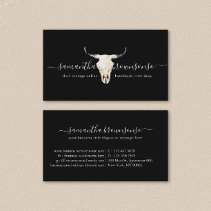 Carte De Visite Crâne de cerf vintage Black Hunter
