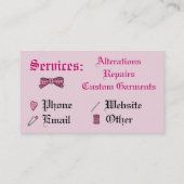 Carte De Visite Crâne de couture (arrière - plan rose) (Dos)