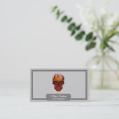 Carte De Visite Crâne de flamme (Debout devant)