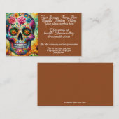 Carte De Visite Crâne de sucre Mexique Potterie Ventes Boutique Et (Devant / Derrière)