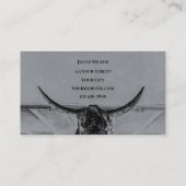 Carte De Visite Crâne de vache occidentale noire gris rustique (Dos)