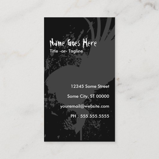 Carte De Visite crâne de vol (Dos)