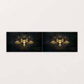 Carte De Visite Crâne d'oiseau doré sur fond noir (Extérieur déplié)