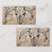 Carte De Visite Crâne du Texas Longhorn Taureau (Devant / Derrière)