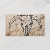 Carte De Visite Crâne du Texas Longhorn Taureau (Dos)