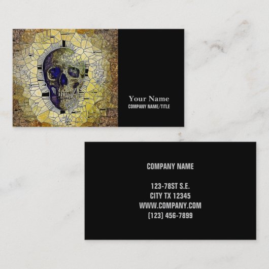 Carte De Visite Crâne en verre gothique Abstrait (Devant / Derrière)