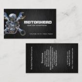 Carte De Visite Crâne et clé élégants de métal ouvré (Devant / Derrière)