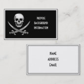 Carte De Visite Crâne et os croisés de l'épée et du pirate de verr (Devant / Derrière)