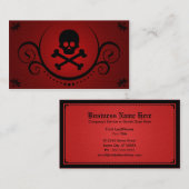 Carte De Visite crâne et sophistications d'os croisés (Devant / Derrière)