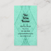 Carte De Visite Crâne gothique Artiste de tatouage vert néon victo (Dos)