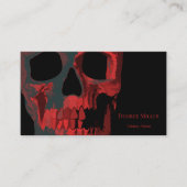 Carte De Visite Crâne gothique Rouge Vert noir Macabre (Devant)