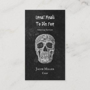 Carte De Visite Crâne gothique Tête de crâne Noir Blanc de rest