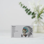Carte De Visite Crâne gothique tribal indien indigène (Debout devant)