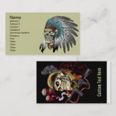 Carte De Visite Crâne gothique tribal indien indigène (Devant / Derrière)