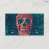 Carte De Visite Crâne gothique Vert Texture Brown Turquoise Boutiq (Devant)