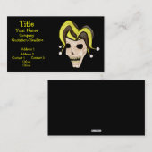 Carte De Visite Crâne Jester maléfique (Jaune) (Devant / Derrière)