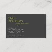 Carte De Visite Crane Origami créative Neon jaune sur gris foncé (Dos)