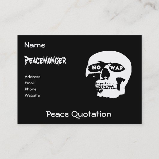 Carte De Visite Crâne pacifiste (Devant)
