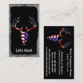 Carte De Visite Crâne patriotique de cerfs communs (Devant / Derrière)